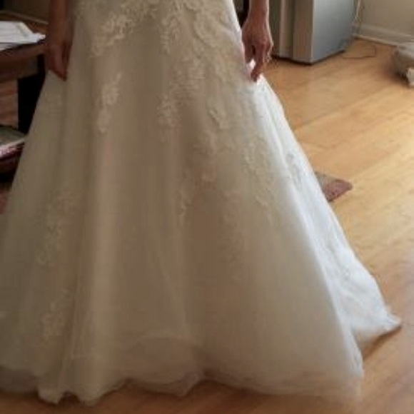A-Line/Princess Strapless Wedding Dress -Unaltered - Picture 3 of 5